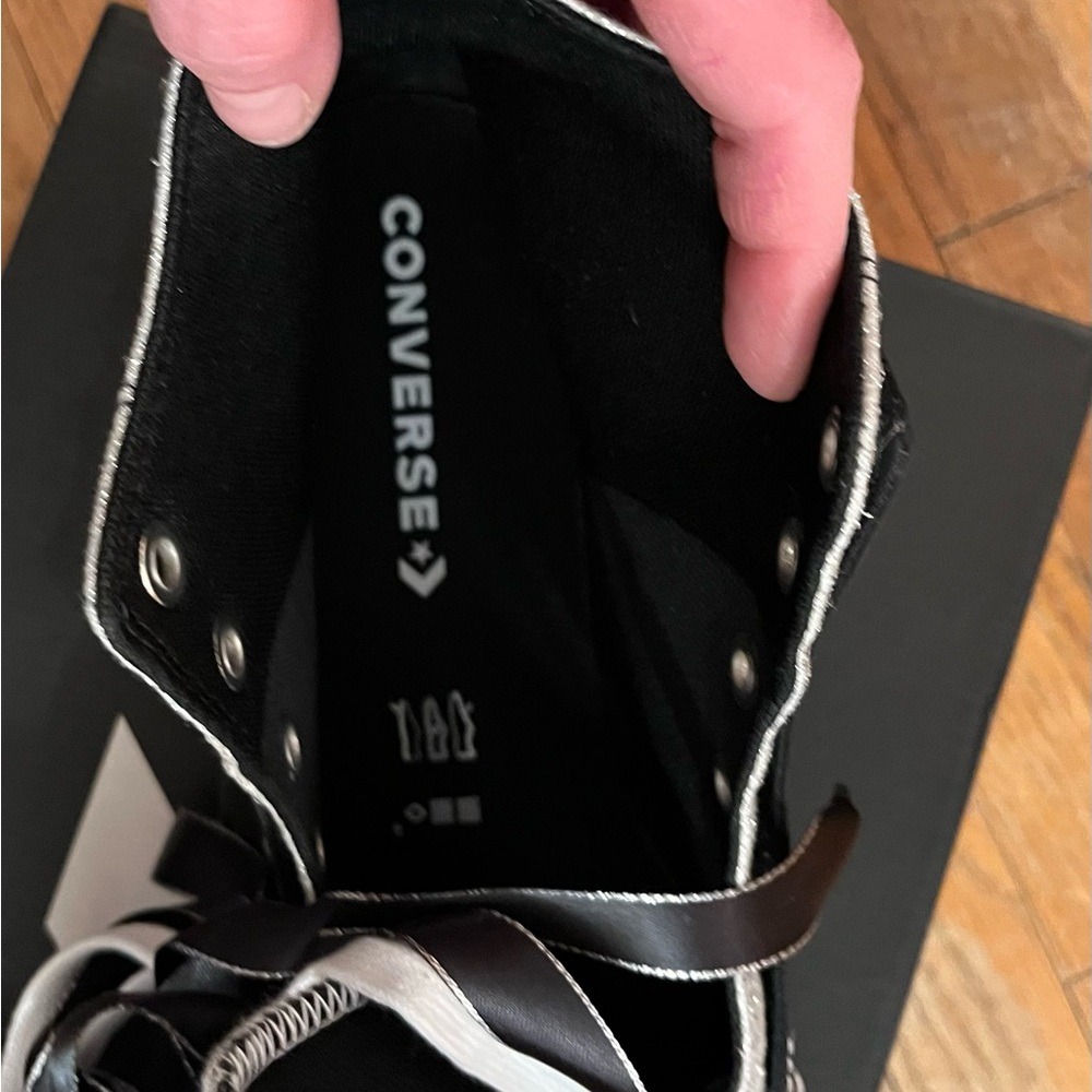 Converse Black Silver Double Upper Sz 11 New in Box - Picture 5 of 9